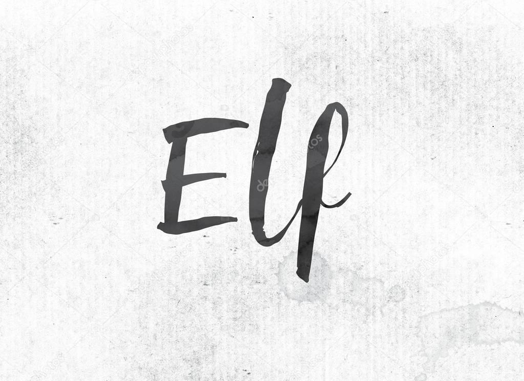 Elf Concept Painted Ink Word and Theme