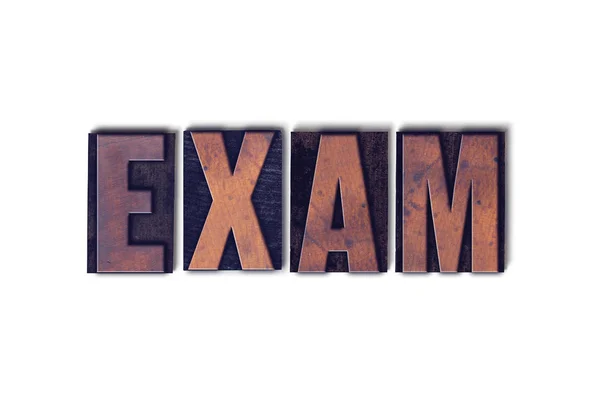 Exam Concept Isolated Letterpress Word — Stock Photo, Image