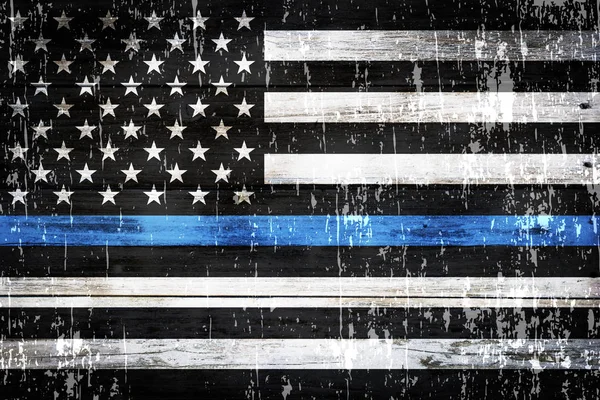 Policie podporu vlajky zvětralé pozadí — Stock fotografie