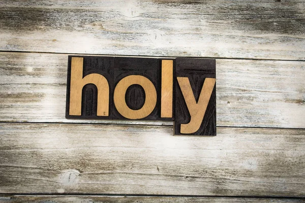 Holy Letterpress Word on Wooden Background — Stock Photo, Image