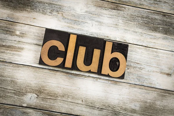 Club Letterpress Mot sur fond en bois — Photo