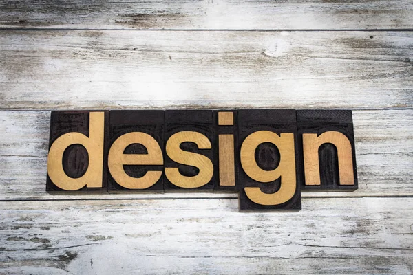Design Letterpress Word on Wooden Background — Stock Photo, Image