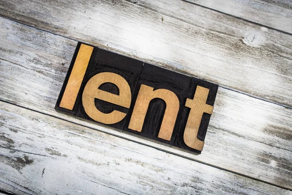 Lent Letterpress Word on Wooden Background — Stock Photo, Image
