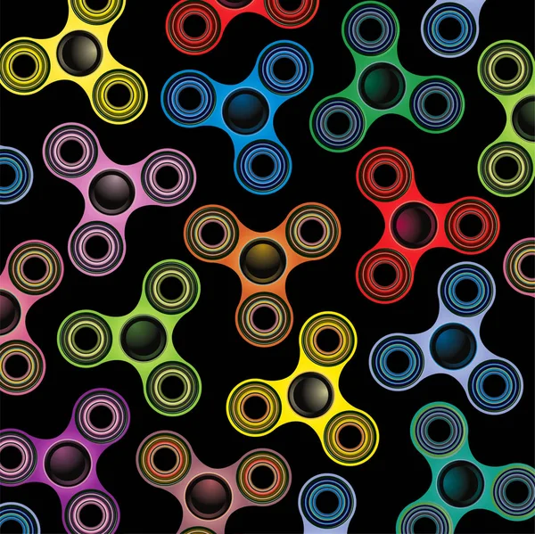 Fidget Spinner Focus juguete colorido fondo ilustración — Vector de stock