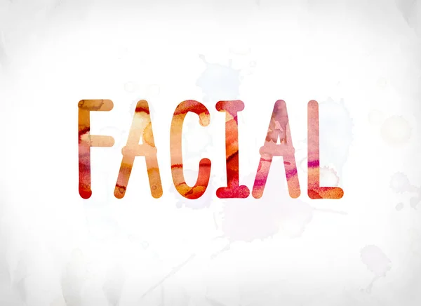 Conceptul facial pictat acuarelă Word Art — Fotografie, imagine de stoc