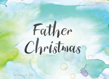 Babam Noel kavramı suluboya ve mürekkep boyama