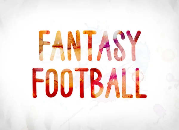 Fantasy Football Concept Verniciato Acquerello Word Art — Foto Stock