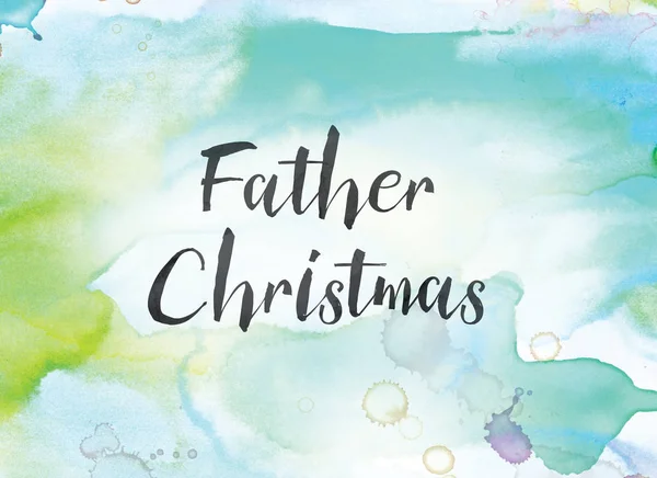 Babam Noel kavramı suluboya ve mürekkep boyama