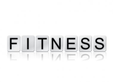 Kiremitli Word üzerinde beyaz izole fitness kavramı