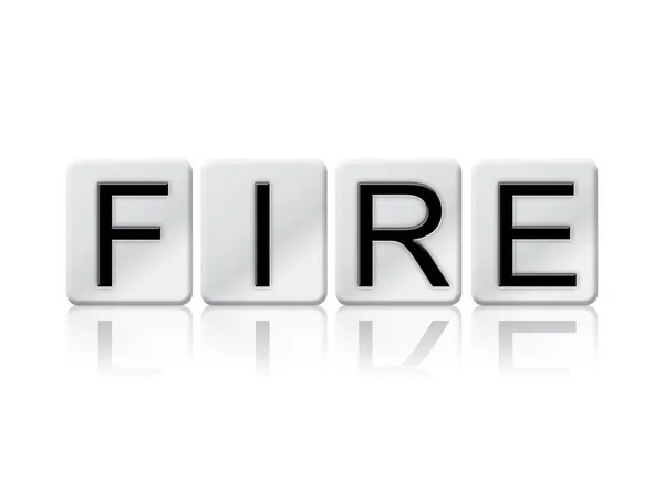 Fire Concept Tiled Word Isolated on White — Stock Photo, Image