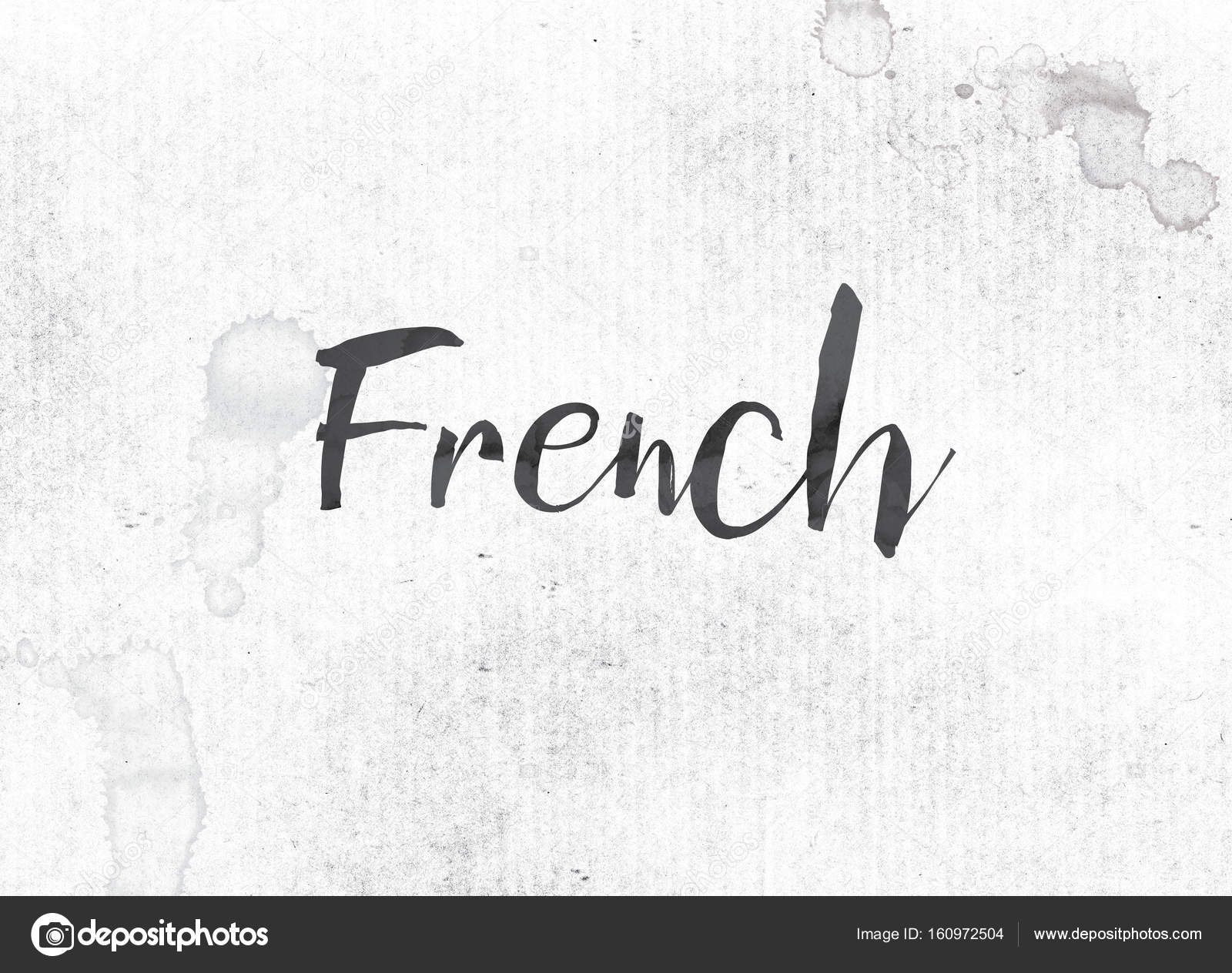  French  Concept Painted Ink Word  and Theme  Stock Photo 