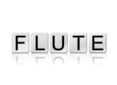 Kiremitli Word üzerinde beyaz izole flüt kavramı