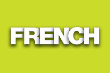 Fransız Tema Word Art renkli arka plan üzerinde