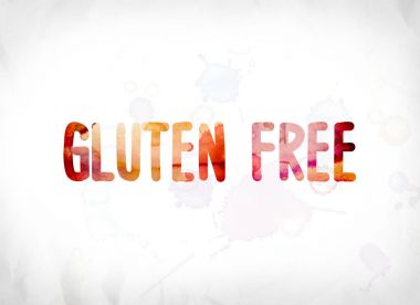 Gluten ücretsiz kavramı suluboya Word Art boyalı