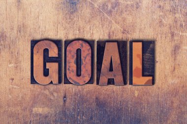 Hedef Tema Letterpress Word ahşap arka plan üzerinde