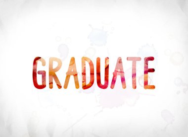 Lisansüstü kavramı suluboya Word Art boyalı