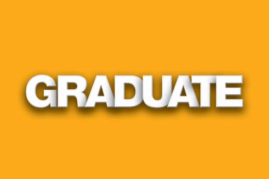 Lisansüstü Tema Word Art renkli arka plan üzerinde