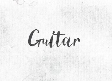 Gitar kavramı mürekkep Word ve Tema boyalı