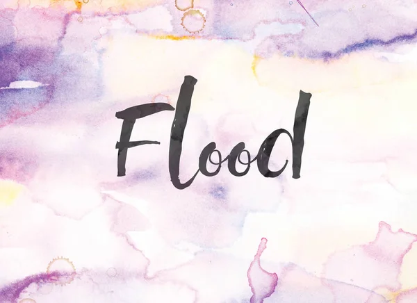 Conceito de inundação Aquarela e pintura de tinta — Fotografia de Stock