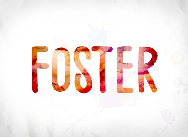 Foster koncepce malované akvarel slovo umění — Stock fotografie