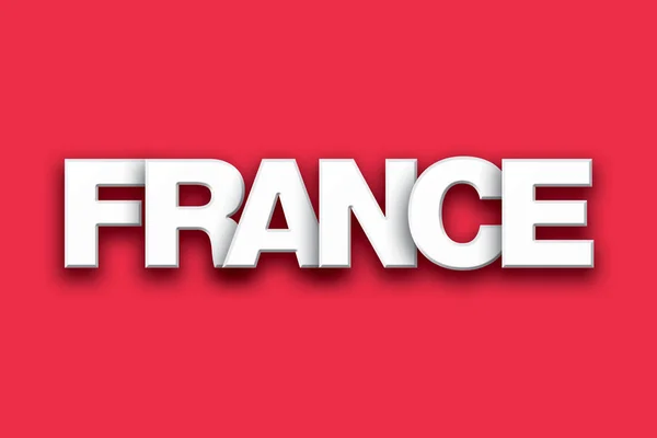 Fransa Tema Word Art renkli arka plan üzerinde — Stok fotoğraf