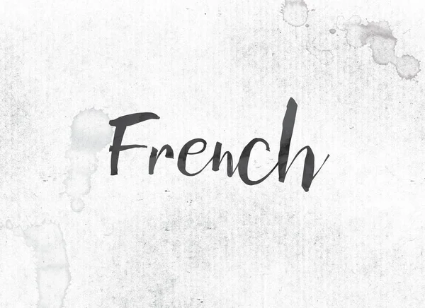 Γαλλική έννοια ζωγραφισμένα λέξη μελάνι και το θέμα — Φωτογραφία Αρχείου