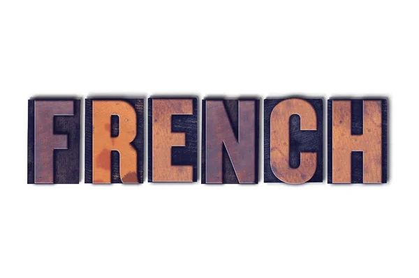 French Concept Isolated Letterpress Word — Stock Photo, Image