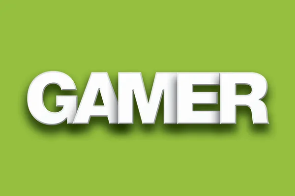 Gamer thème Word Art sur fond coloré — Photo