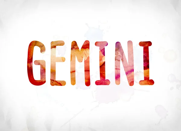 Gemini konceptet målade akvarell ordet konst — Stockfoto