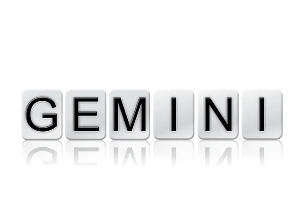 Gemini Concept Tiled Word Isolated on White — Stock Photo, Image