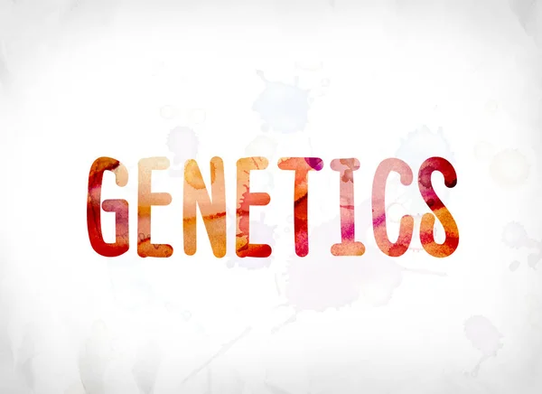 Genetika koncepció festett akvarell Word Art — Stock Fotó