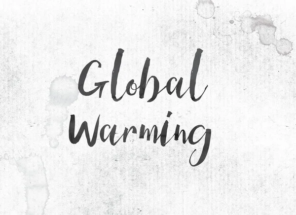 Küresel ısınma kavramı mürekkep Word ve Tema boyalı — Stok fotoğraf