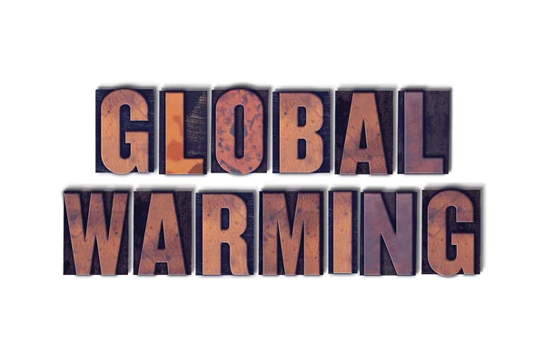 Global Warming Concept Isolated Letterpress Word — Stock Photo, Image