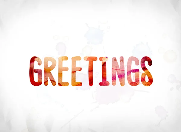 Greetings Concept Painted Watercolor Word Art — Stock Photo, Image