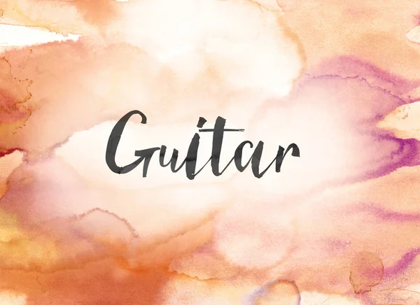 Conceito de guitarra Aquarela e pintura de tinta — Fotografia de Stock