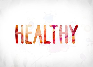 Sağlıklı kavramı suluboya Word Art boyalı