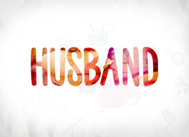 Sulu Boya Word Art boyalı koca kavramı