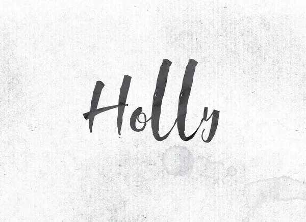 Holly koncepce malované slovo inkoust a téma — Stock fotografie