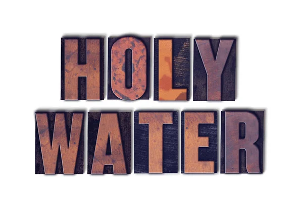 Holy Water Concept Isolated Letterpress Word — Stock Photo, Image