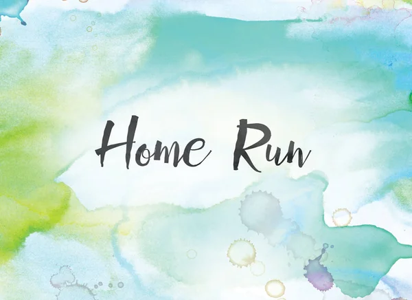 Home Run koncepcja akwarela i malarstwo tuszem — Zdjęcie stockowe