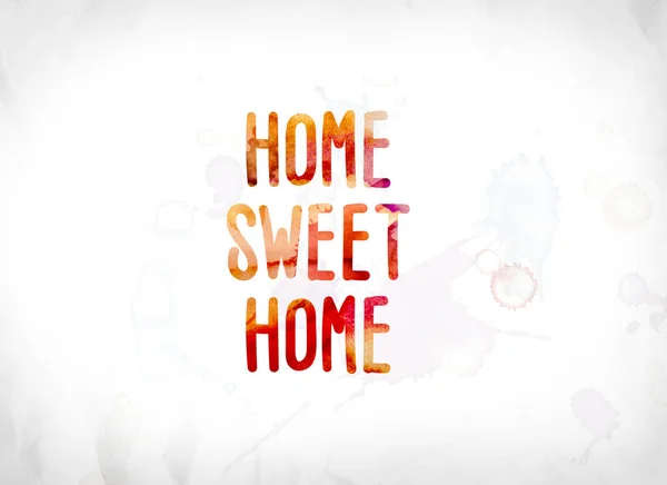 Home Sweet Home Concept malowane akwarela WordArt — Zdjęcie stockowe