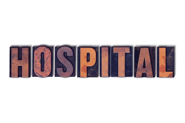 Concepto hospitalario Palabra de Letterpress aislada — Foto de Stock