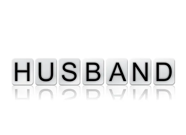 Σύζυγος έννοια πλακάκια λέξη απομονωθεί σε λευκό — Φωτογραφία Αρχείου