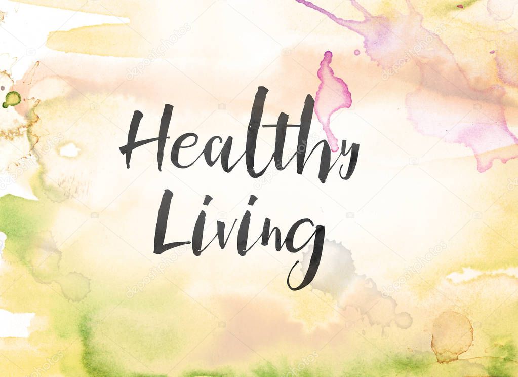 Healthy Living Concept Watercolor and Ink Painting