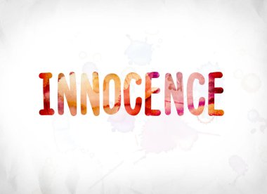 Sulu Boya Word Art boyalı masumiyet kavramı