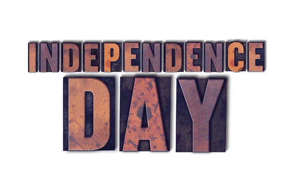 Independence Day Concept Isolated Letterpress Word — Fotografie, imagine de stoc