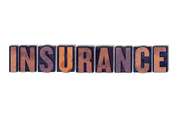 Insurance Concept Isolated Letterpress Word — Stock Photo, Image