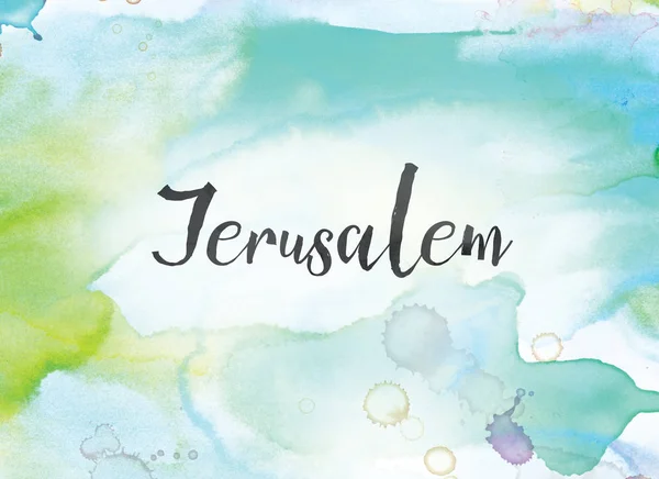Jeruzalem Concept aquarel en inkt schilderij — Stockfoto