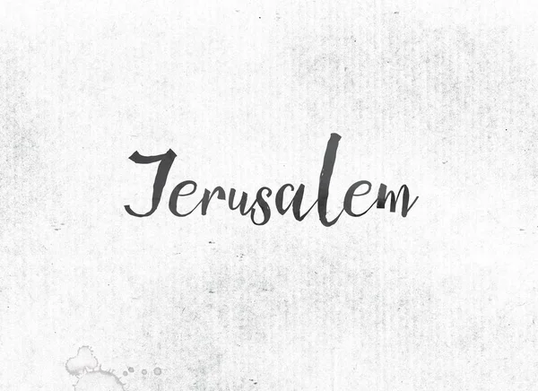 Konsep Yerusalem Kata Tinta yang Dilukis dan Tema — Stok Foto