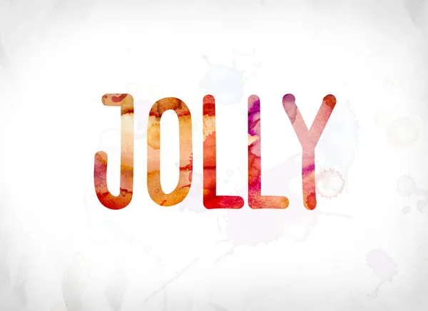 Jolly koncepce malované akvarel slovo umění — Stock fotografie